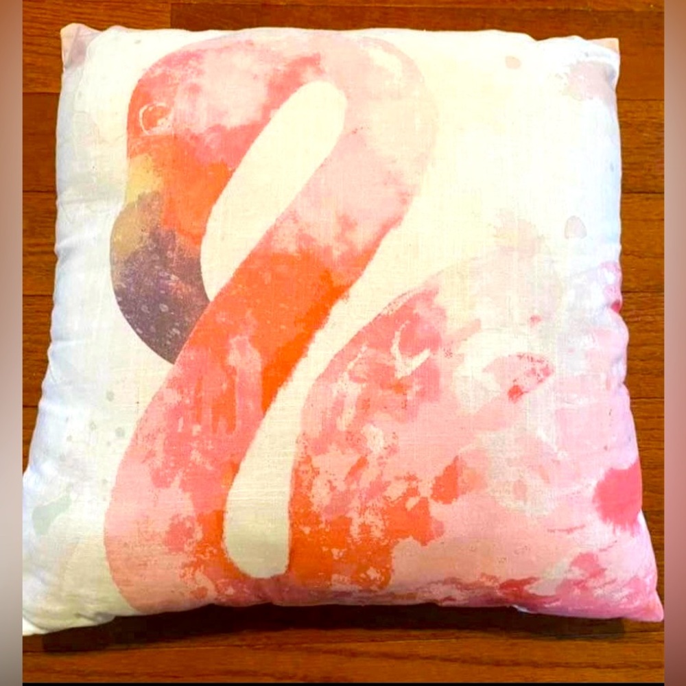 Flamingo Print Throw Pillow 16x16